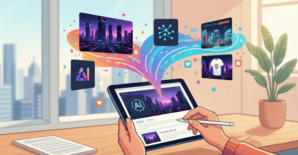 Diseño gráfico e imágenes creadas con inteligencia artificial