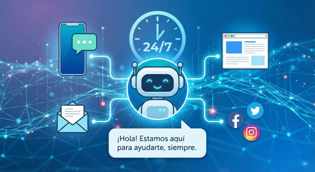 Chatbot de IA atendiendo consultas de clientes las 24 horas